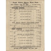 ARGYLE ATHLETIC SPORTS (HOME PARK, PLYMOUTH) 1906 PROGRAMME OF EVENTS