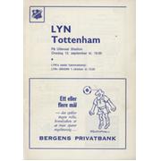 LYN OSLO V TOTTENHAM HOTSPUR (UEFA CUP 1ST ROUND 1ST LEG) 1972-73 FOOTBALL PROGRAMME