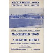 MACCLESFIELD TOWN V STOCKPORT COUNTY (FA CUP 1ST ROUND REPLAY) 1967-68 FOOTBALL PROGRAMME