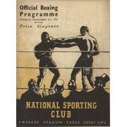 HARRY LISTER V EDDIE STEELE 1937 BOXING PROGRAMME