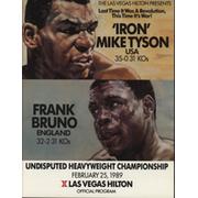 MIKE TYSON V FRANK BRUNO (WORLD HEAVYWEIGHT CHAMPIONSHIP) 1989 BOXING PROGRAMME