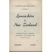 LANCASHIRE V NEW ZEALAND 1965 RUGBY LEAGUE PROGRAMME
