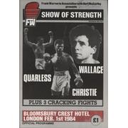 ERROL CHRISTIE V JOEL BONNETAZ (MIDDLEWEIGHT CONTEST) 1984 BOXING PROGRAMME