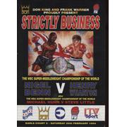 NIGEL BENN V HENRY WHARTON (WORLD SUPER MIDDLEWEIGHT CHAMPIONSHIP) 1994 BOXING PROGRAMME
