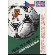 CZECHOSLOVAKIA V ENGLAND 1992 FOOTBALL PROGRAMME
