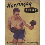 LEN HARVEY V LARRY GAINS 1939 BOXING PROGRAMME