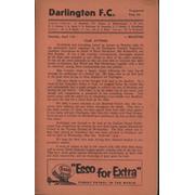 DARLINGTON V BRADFORD PARK AVENUE 1958-59 FOOTBALL PROGRAMME
