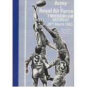 ARMY V ROYAL AIR FORCE 1983 RUGBY UNION PROGRAMME