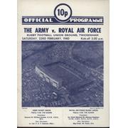THE ARMY V ROYAL AIR FORCE 1980 RUGBY UNION PROGRAMME