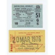 JOHN H STRACEY V HEDGEMON LEWIS 1976 BOXING TICKET