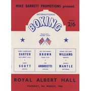 RUBIN CARTER V HARRY SCOTT 1965 BOXING PROGRAMME (FIRST FIGHT)