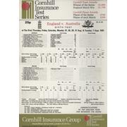 ENGLAND V AUSTRALIA 1981 (OVAL) CRICKET SCORECARD - ENGLAND RETAIN THE ASHES