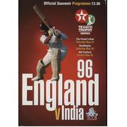 ENGLAND V INDIA 1996 TEXACO TROPHY SERIES CRICKET PROGRAMME