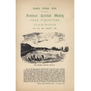 FREE FORESTERS V FLAMINGOES 1951 CRICKET SCORECARD - ENVILLE CRICKET CLUB