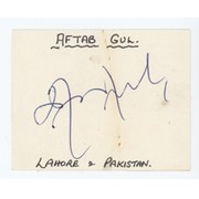 AFTAB GUL (PAKISTAN) CRICKET AUTOGRAPH