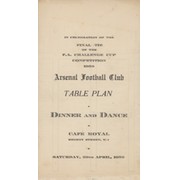 ARSENAL 1950 FA CUP FINAL DINNER & DANCE - TABLE PLAN