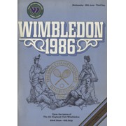 WIMBLEDON CHAMPIONSHIPS 1986 TENNIS PROGRAMME