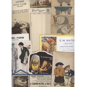 COLLECTION OF GOLF MEMORABILIA - ADVERTS, POSTCARDS, PHOTOS, BEER MATS ETC. (20 ITEMS)