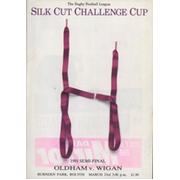 OLDHAM V WIGAN 1990-91 (CHALLENGE CUP SEMI-FINAL) OFFICIAL PROGRAMME