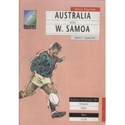 AUSTRALIA V WESTERN SAMOA 1991 WORLD CUP RUGBY PROGRAMME