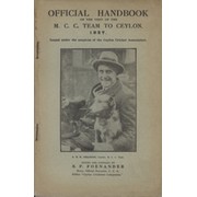 OFFICIAL HANDBOOK OF THE VISIT OF THE M.C.C. TEAM TO CEYLON 1927