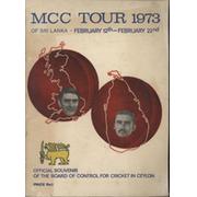 OFFICIAL SOUVENIR M.C.C. TOUR OF CEYLON 1973