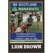 MANAWATU V SCOTLAND 1990 RUGBY PROGRAMME