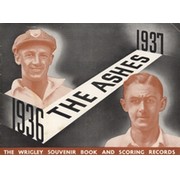 THE ASHES 1936-37 - WRIGLEY SOUVENIR BOOK AND SCORING RECORDS
