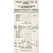 BASINGSTOKE & NORTH HANTS V HAMPSTEAD 1976 CRICKET SCORECARD (CLUB CRICKET CUP FINAL)