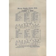 SURREY V KENT 1911 SILK CRICKET SCORECARD