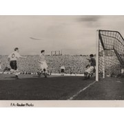 ENGLAND V WALES 1951 (EDDIE BAILY SCORING) FOOTBALL PHOTOGRAPH