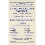 CATFORD CRICKET CARNIVAL 1963 FLYER - DEREK UFTON TESTIMONIAL