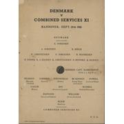 DENMARK V COMBINED SERVICES XI 1945 (HANOVER) FOOTBALL PROGRAMME