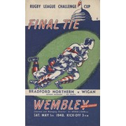 BRADFORD NORTHERN V WIGAN 1948 (CHALLENGE CUP FINAL) RUGBY LEAGUE PROGRAMME