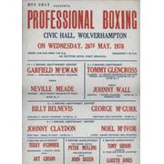 GARFIELD MCEWAN V NEVILLE MEADE (WOLVERHAMPTON CIVIC HALL) 1976 BOXING FLYER POSTER