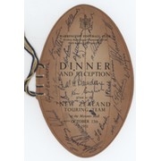 NEW ZEALAND 1951 SIGNED RUGBY LEAGUE DINNER MENU (+ WARRINGTON TEAM)