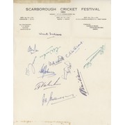 WEST INDIES 1950 CRICKET AUTOGRAPHS - SCARBOROUGH CRICKET FESTIVAL