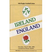 IRELAND V ENGLAND 1983 RUGBY UNION PROGRAMME