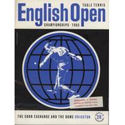 ENGLISH OPEN TABLE TENNIS CHAMPIONSHIPS 1965 SOUVENIR PROGRAMME