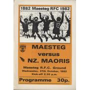 MAESTEG V NZ MAORIS 1982 RUGBY UNION PROGRAMME