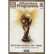 HOLLAND V SPAIN 2010 (WORLD CUP FINAL) FOOTBALL PROGRAMME