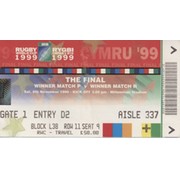 AUSTRALIA V FRANCE 1999 (WORLD CUP FINAL) RUGBY UNION TICKET