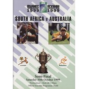 SOUTH AFRICA V AUSTRALIA 1999 (WORLD CUP SEMI-FINAL) RUGBY PROGRAMME - SIGNED BY AUSTRALIA