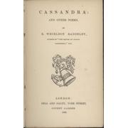CASSANDRA AND OTHER POEMS (INCLUDING "THE STOUT CRICKETER")