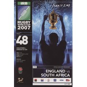 ENGLAND V SOUTH AFRICA 2007 RUGBY WORLD CUP FINAL PROGRAMME