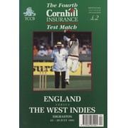 ENGLAND V WEST INDIES 1991 (EDGBASTON) CRICKET PROGRAMME