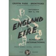 ENGLAND V EIRE SCHOOLBOY INTERNATIONAL (BRENTFORD) 1948 FOOTBALL PROGRAMME