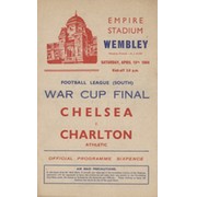 CHELSEA V CHARLTON ATHLETIC 1944 (WARTIME CUP FINAL) FOOTBALL PROGRAMME