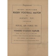 ARMY XV V ROYAL AIR FORCE XV (NAPLES) 1945 RUGBY UNION PROGRAMME