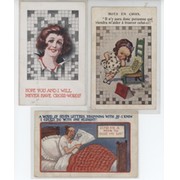 CROSS-WORD RELATED POSTCARDS (X3)